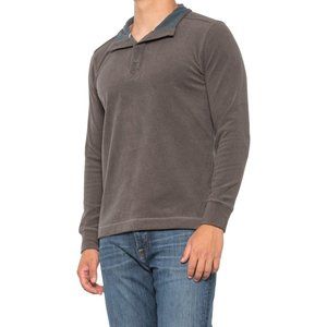 NEW $75 Weatherproof Vintage Fleece Pullover Jacket! M Grayish Brown Button Neck